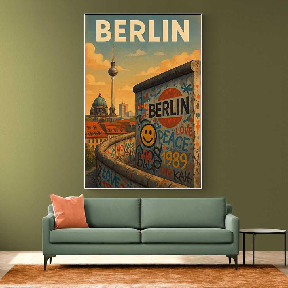 Berlin Travel Poster Featuring Berlin Wall Wall Art