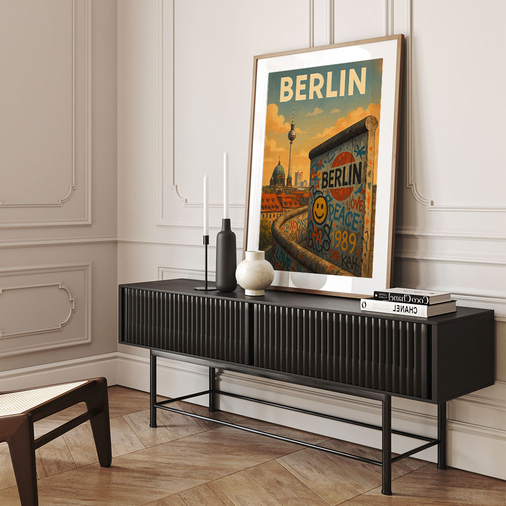 Berlin Travel Poster Featuring Berlin Wall Wall Art