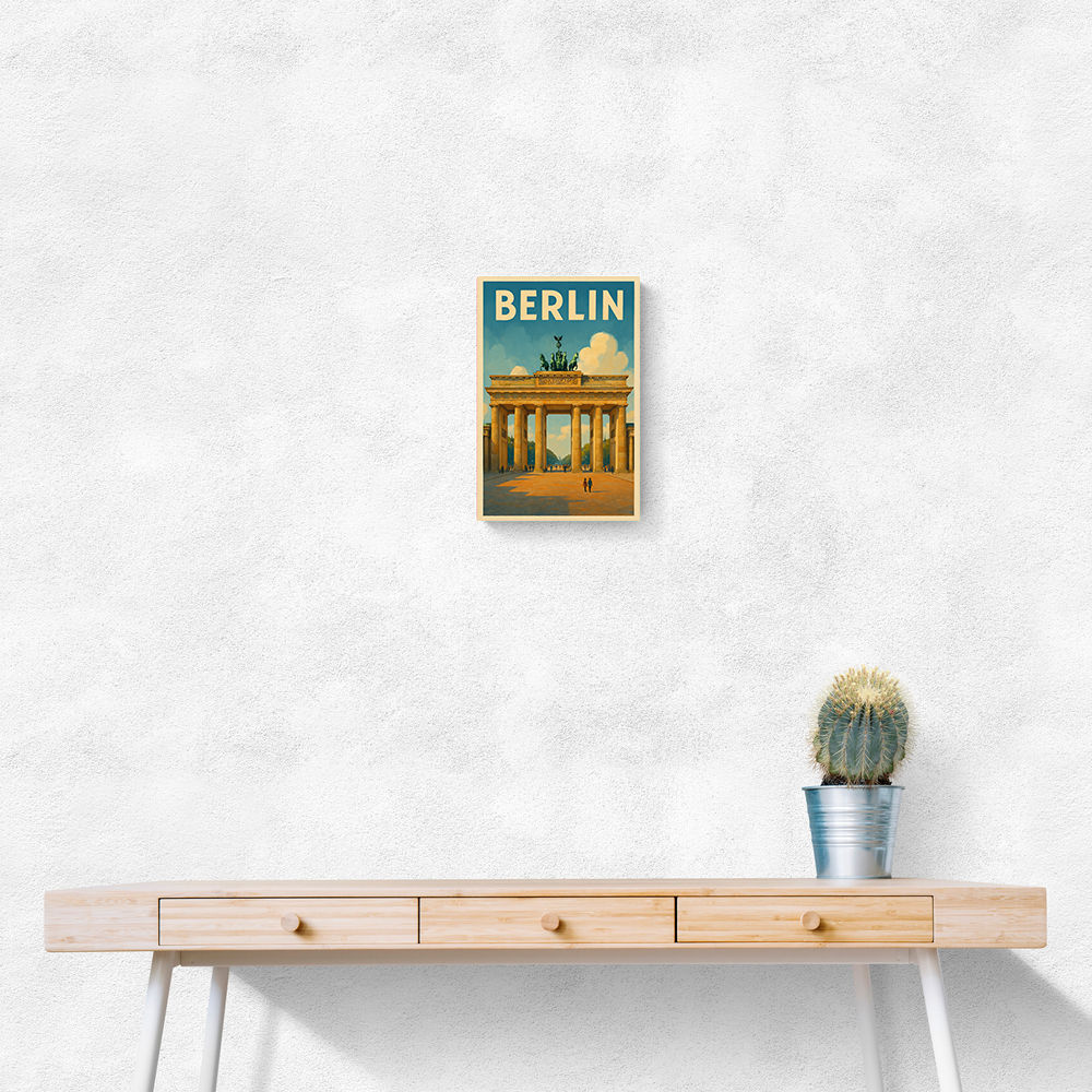 Berlin Travel Poster Featuring Brandenburg Gate Wall Art Berlin Travel Poster Featuring Brandenburg Gate Wall Art