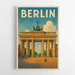 Berlin Travel Poster Featuring Brandenburg Gate Wall Art