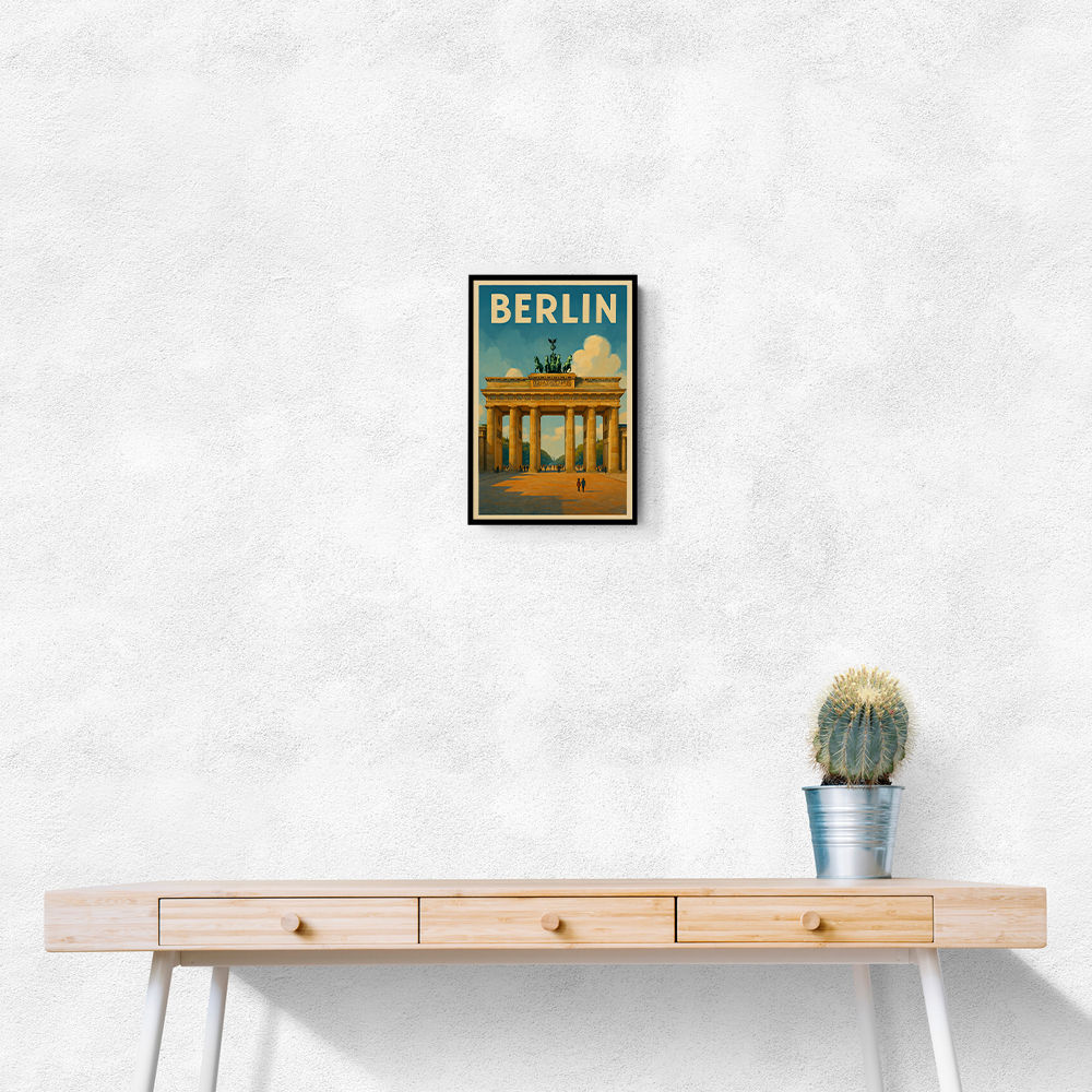 Berlin Travel Poster Featuring Brandenburg Gate Wall Art Berlin Travel Poster Featuring Brandenburg Gate Wall Art