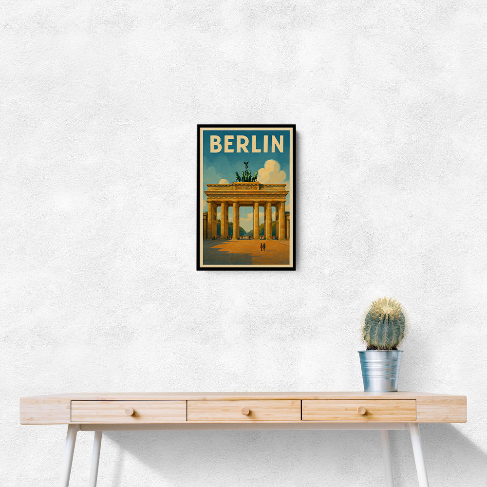 Berlin Travel Poster Featuring Brandenburg Gate Wall Art Berlin Travel Poster Featuring Brandenburg Gate Wall Art