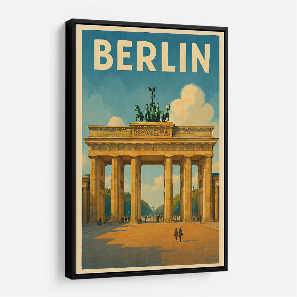 Berlin Travel Poster Featuring Brandenburg Gate Wall Art Berlin Travel Poster Featuring Brandenburg Gate Wall Art
