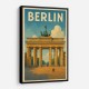 Berlin Travel Poster Featuring Brandenburg Gate Wall Art Berlin Travel Poster Featuring Brandenburg Gate Wall Art