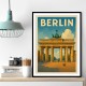 Berlin Travel Poster Featuring Brandenburg Gate Wall Art Berlin Travel Poster Featuring Brandenburg Gate Wall Art