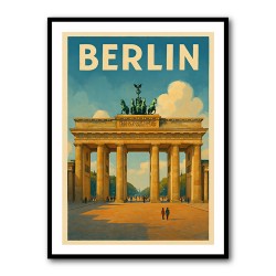Berlin Travel Poster Featuring Brandenburg Gate Wall Art