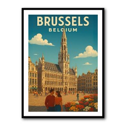 Brussels Travel Poster 2 Wall Art