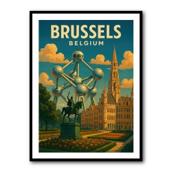 Brussels Travel Poster Wall Art