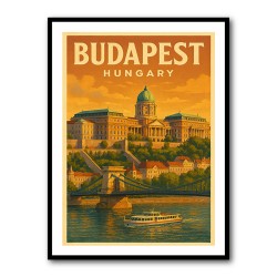 Budapest Buda Castle Travel Poster 1 Wall Art