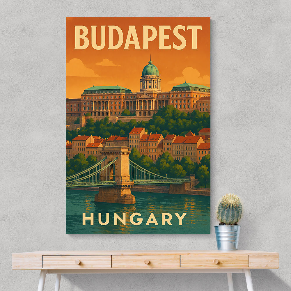 Budapest Buda Castle Travel Poster Wall Art