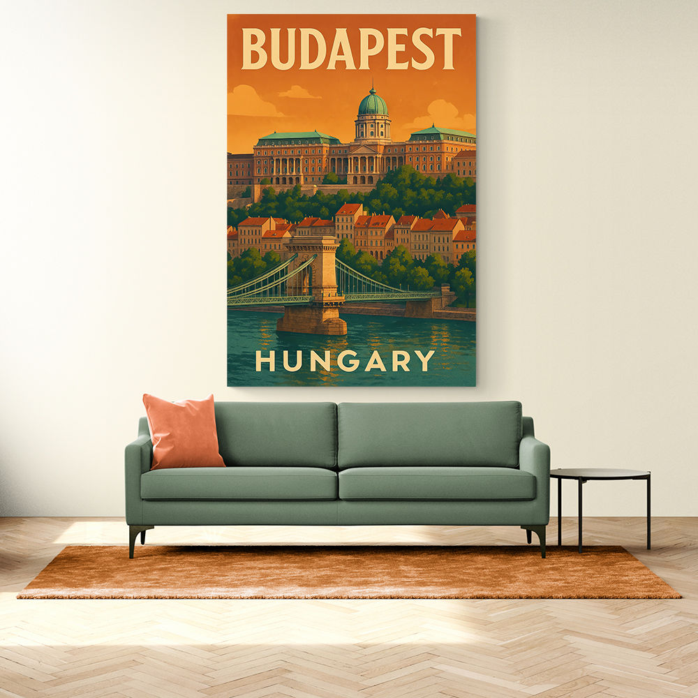 Budapest Buda Castle Travel Poster Wall Art