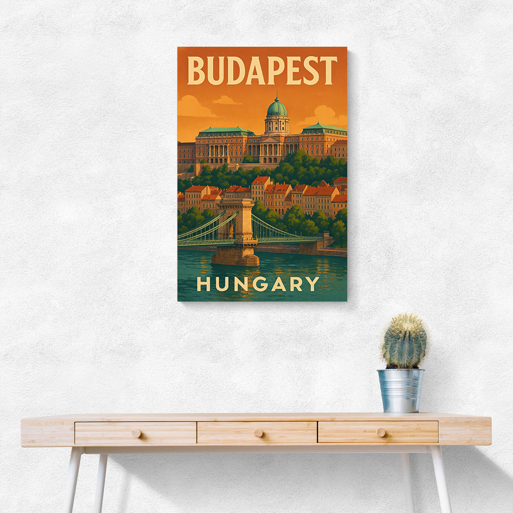 Budapest Buda Castle Travel Poster Wall Art