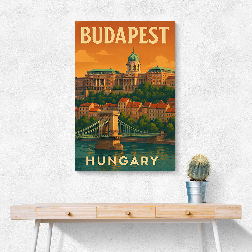 Budapest Buda Castle Travel Poster Wall Art