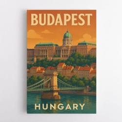 Budapest Buda Castle Travel Poster Wall Art