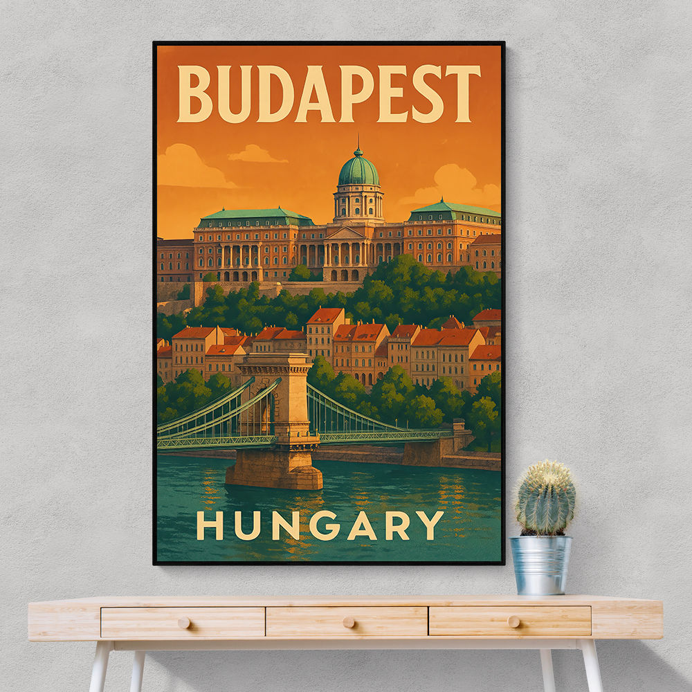 Budapest Buda Castle Travel Poster Wall Art