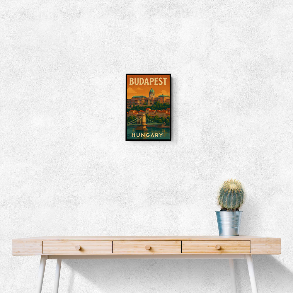 Budapest Buda Castle Travel Poster Wall Art
