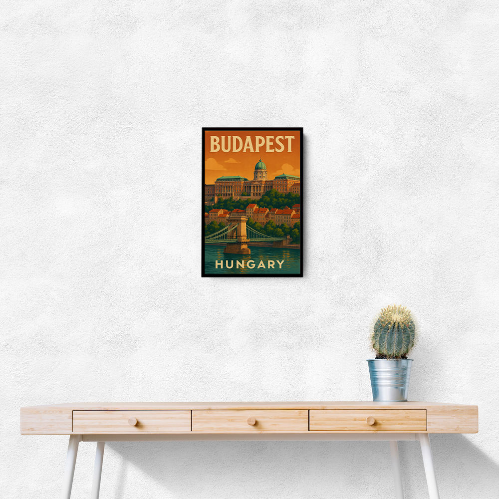 Budapest Buda Castle Travel Poster Wall Art