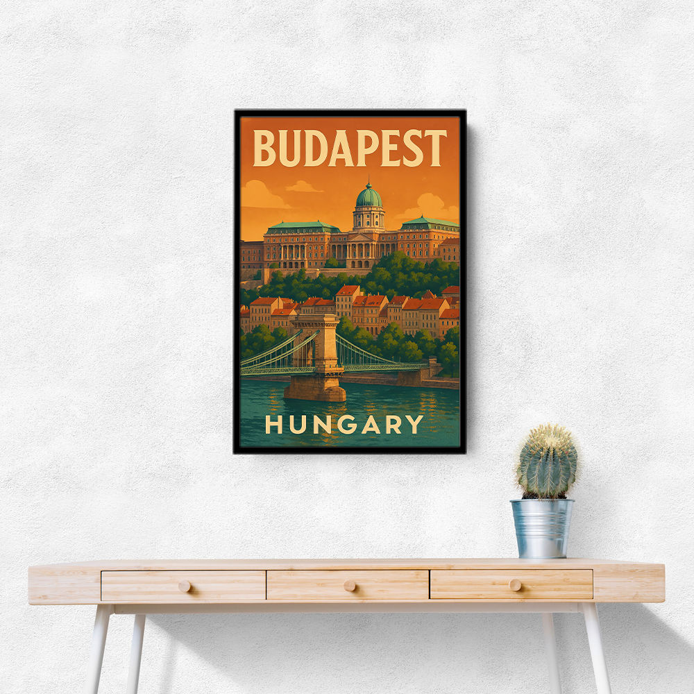 Budapest Buda Castle Travel Poster Wall Art