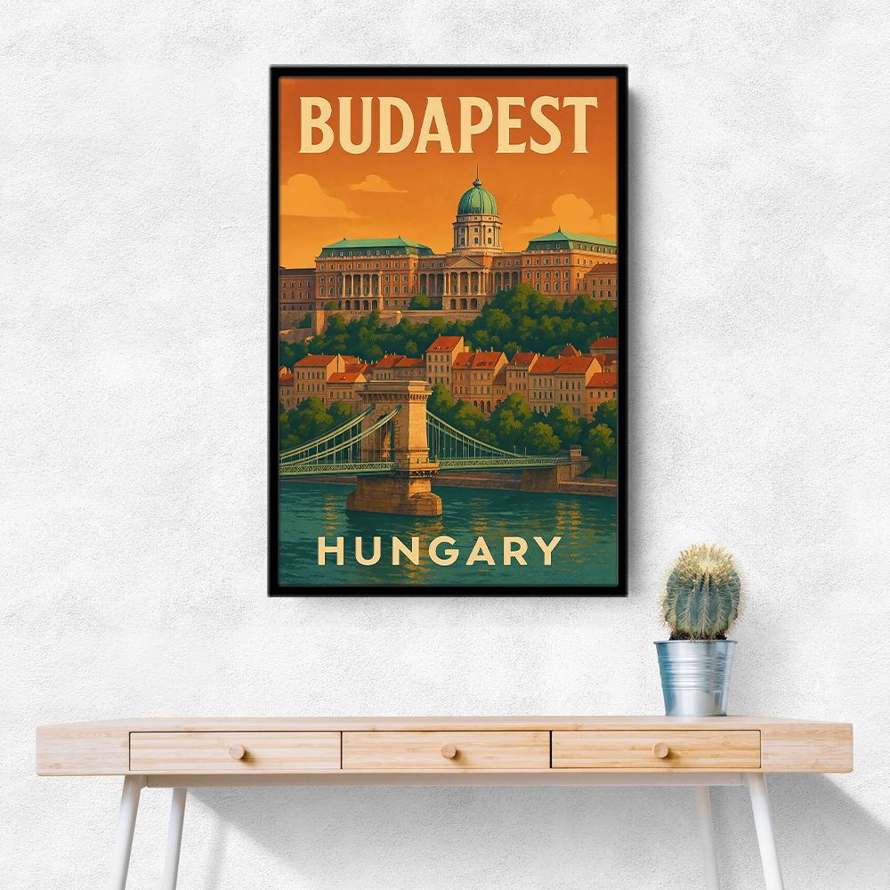 Budapest Buda Castle Travel Poster Wall Art