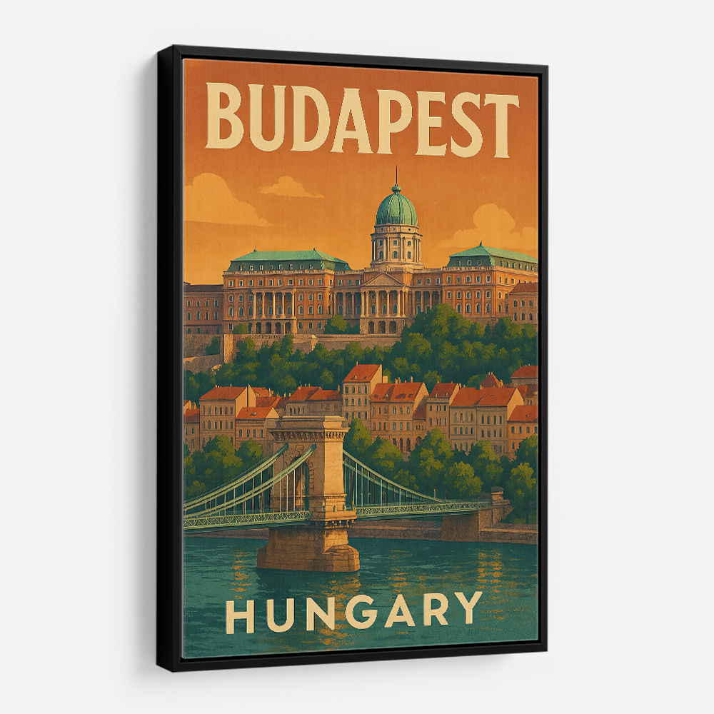 Budapest Buda Castle Travel Poster Wall Art