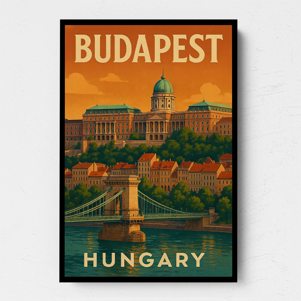 Budapest Buda Castle Travel Poster Wall Art