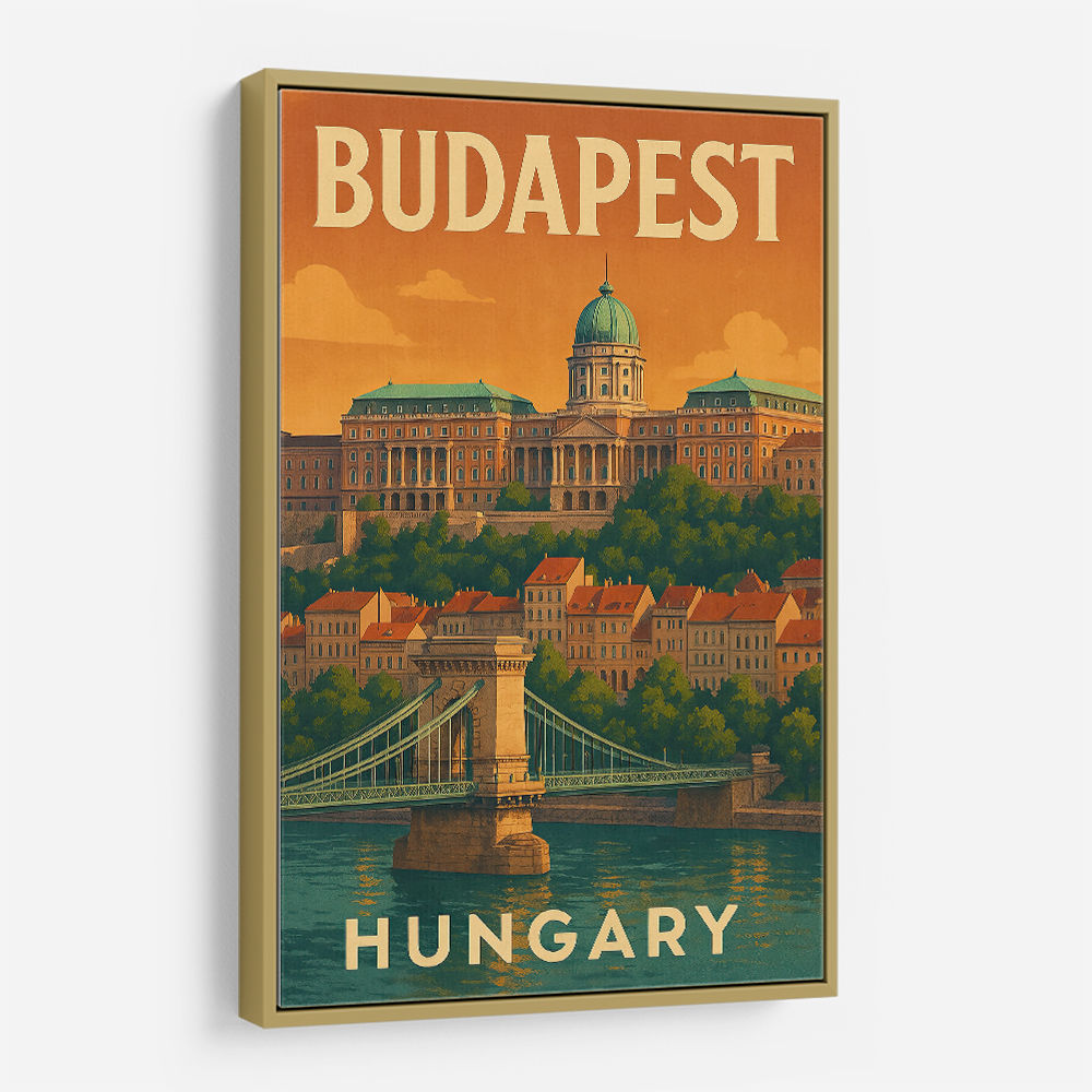 Budapest Buda Castle Travel Poster Wall Art