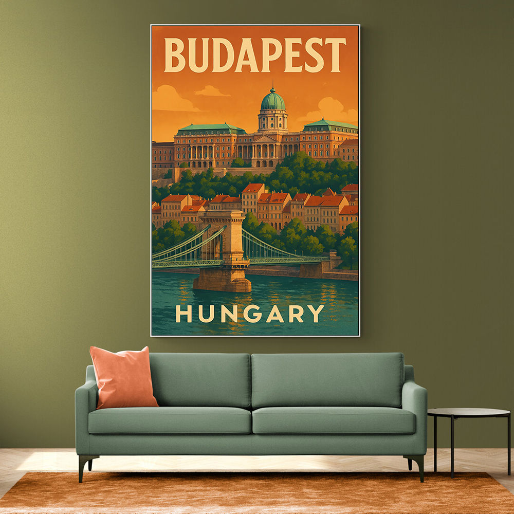 Budapest Buda Castle Travel Poster Wall Art