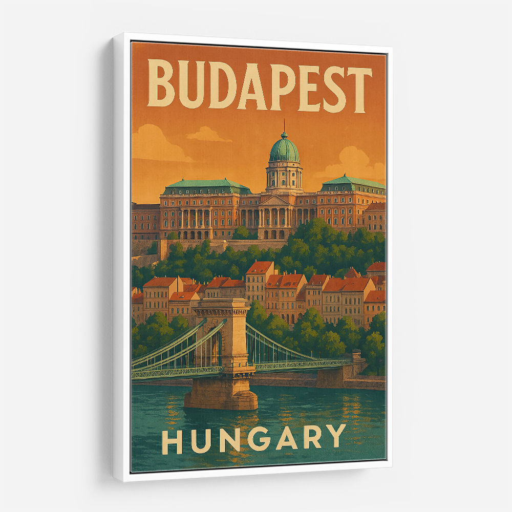 Budapest Buda Castle Travel Poster Wall Art