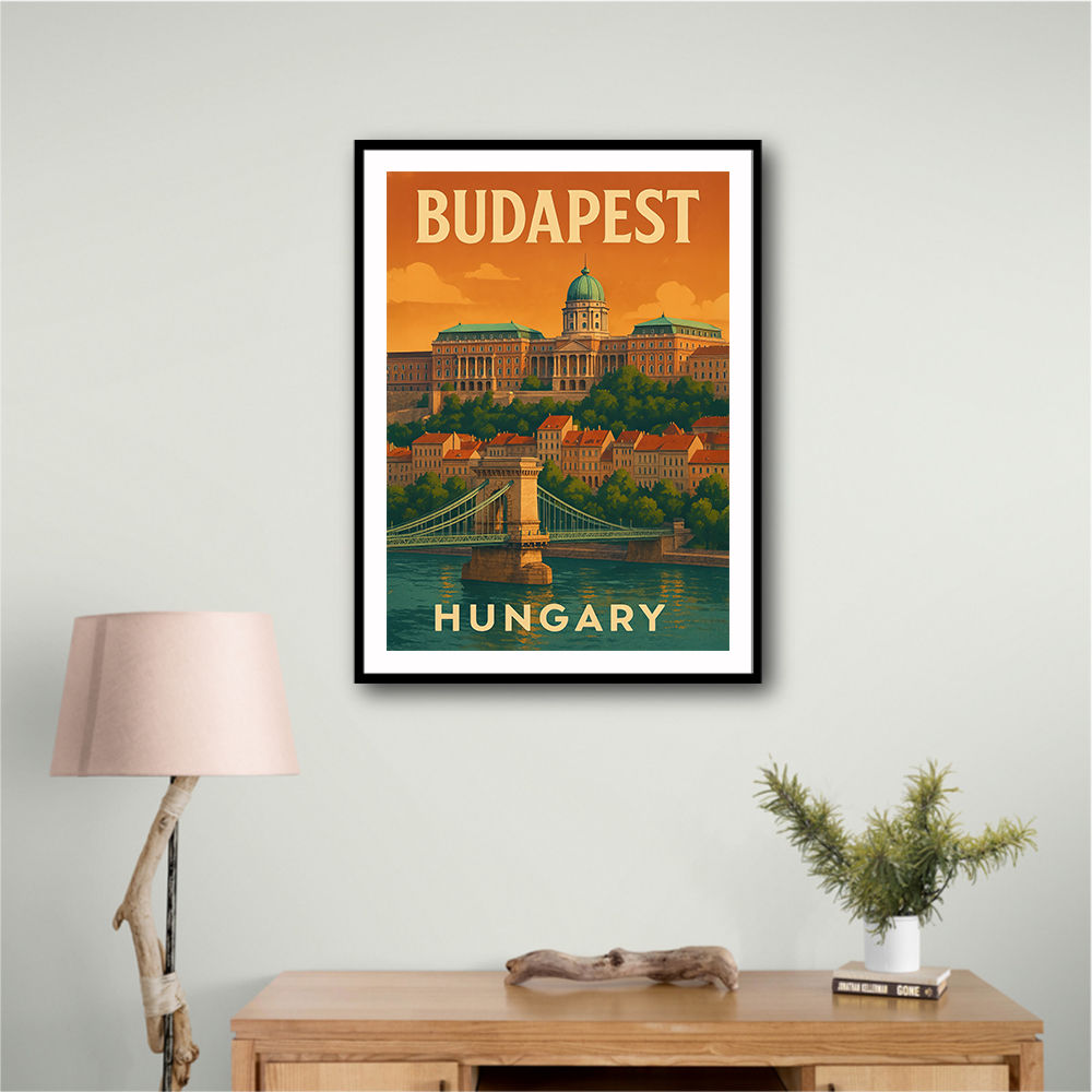 Budapest Buda Castle Travel Poster Wall Art