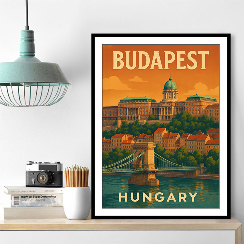 Budapest Buda Castle Travel Poster Wall Art