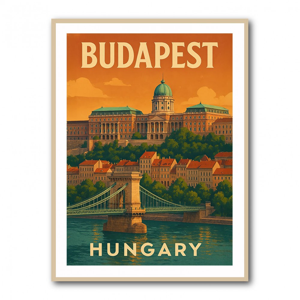 Budapest Buda Castle Travel Poster Wall Art