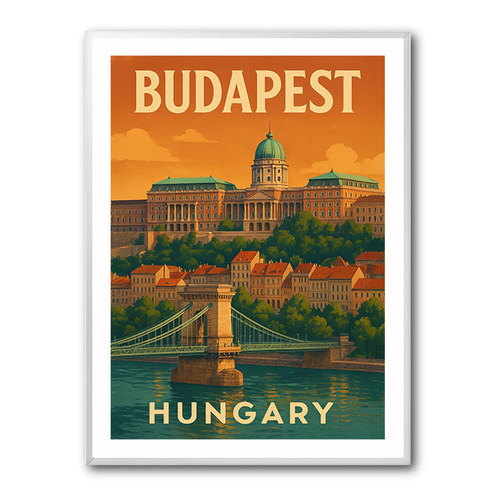 Budapest Buda Castle Travel Poster Wall Art