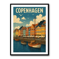 Copenhagen Travel Poster 1 Wall Art