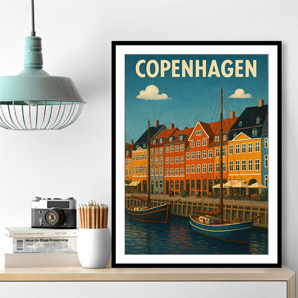 Copenhagen Travel Poster Wall Art