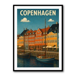 Copenhagen Travel Poster Wall Art