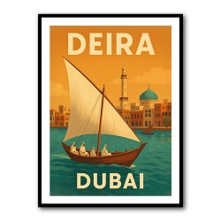 Deira Dubai Travel Poster Wall Art