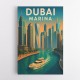 Dubai Marina Skyline Travel Style Poster Wall Art
