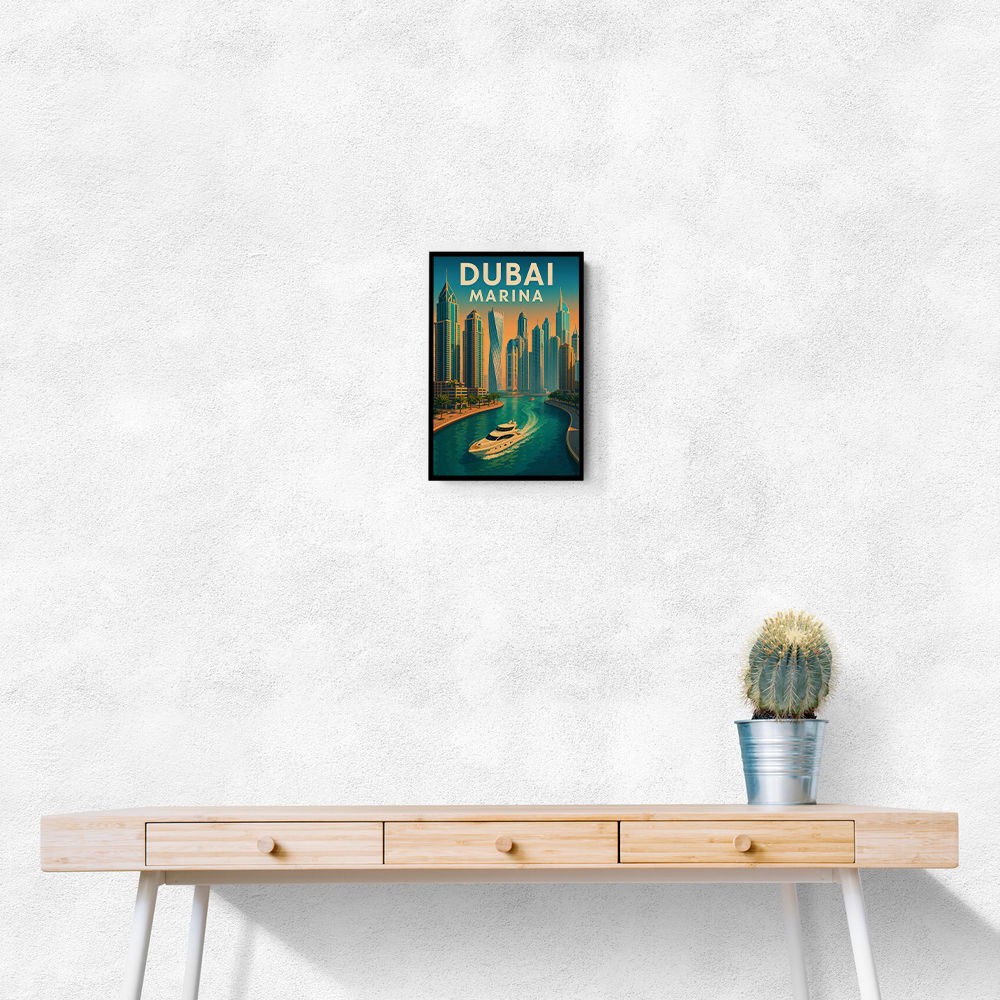 Dubai Marina Skyline Travel Style Poster Wall Art