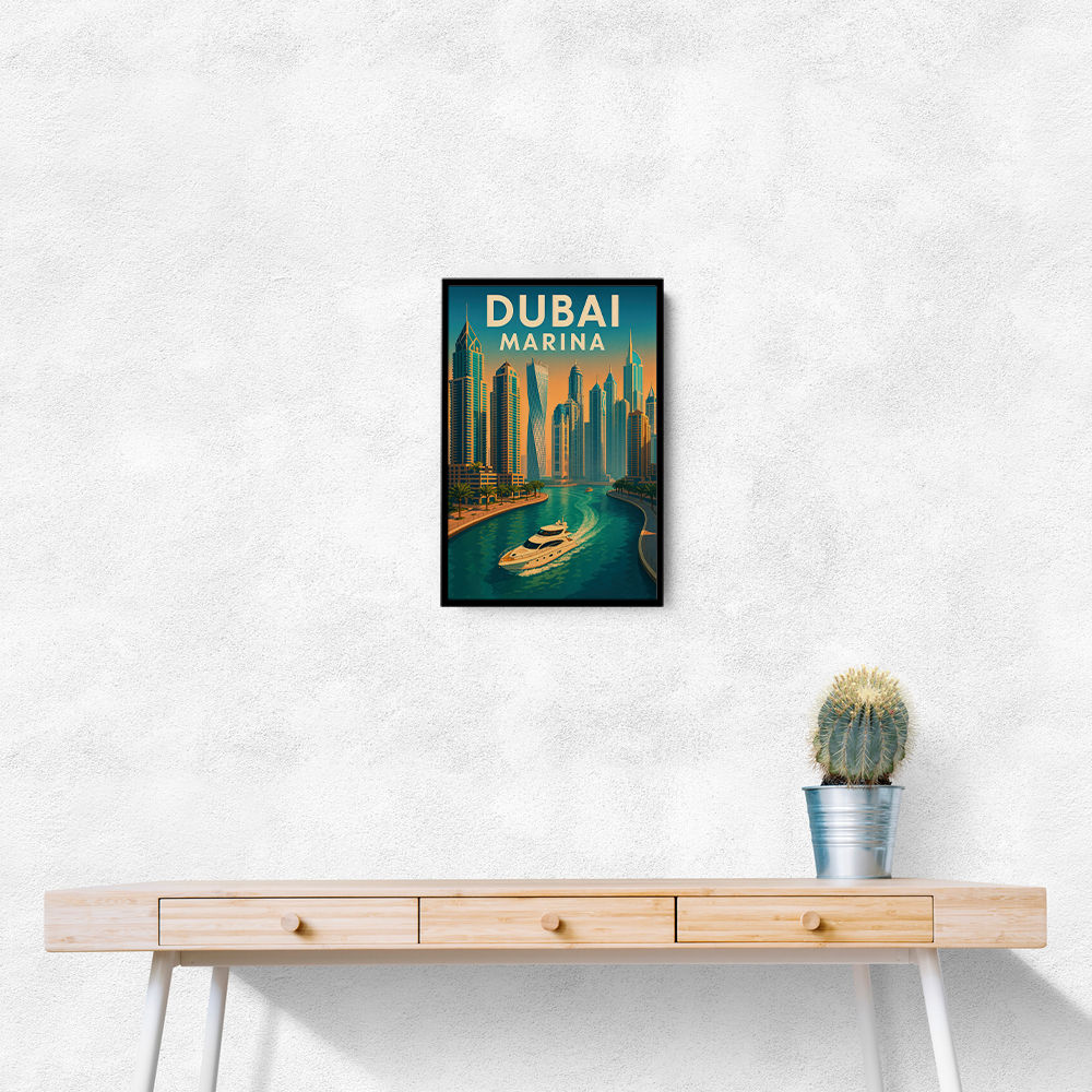 Dubai Marina Skyline Travel Style Poster Wall Art
