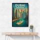 Dubai Marina Skyline Travel Style Poster Wall Art