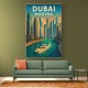 Dubai Marina Skyline Travel Style Poster Wall Art
