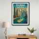 Dubai Marina Skyline Travel Style Poster Wall Art