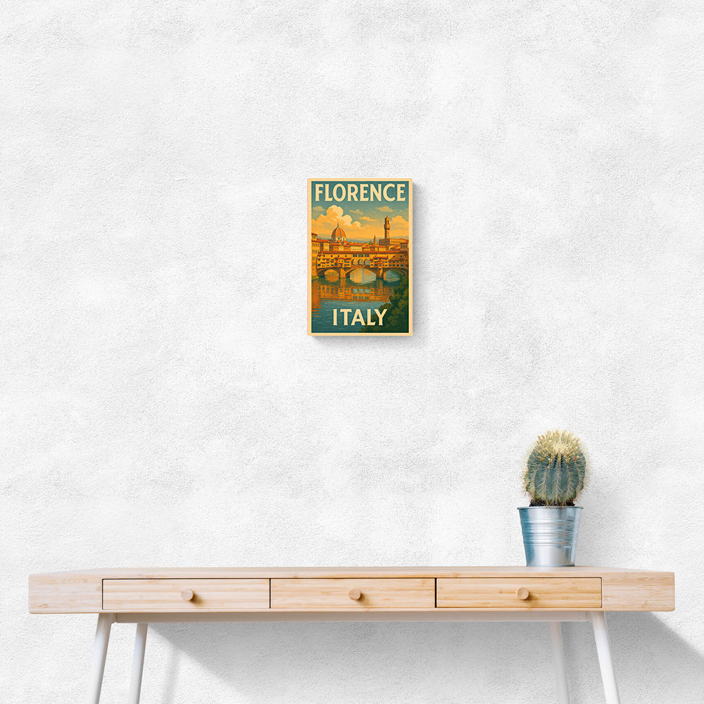 Florence Italy Travel Poster Featuring Ponte Vecchio Poster Wall Art Florence Italy Travel Poster Featuring Ponte Vecchio Poster Wall Art