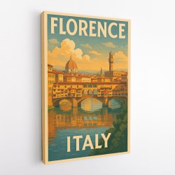 Florence Italy Travel Poster Featuring Ponte Vecchio Poster Wall Art