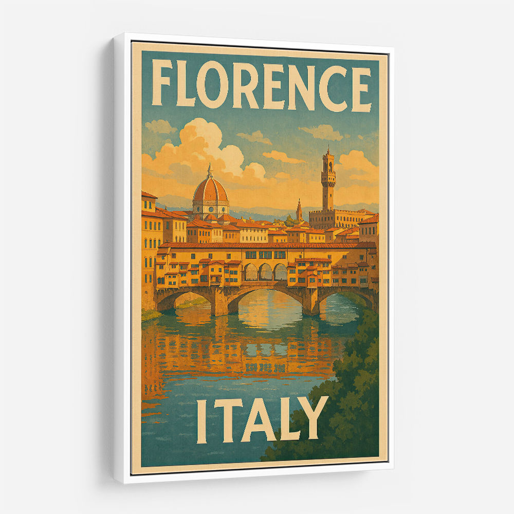 Florence Italy Travel Poster Featuring Ponte Vecchio Poster Wall Art Florence Italy Travel Poster Featuring Ponte Vecchio Poster Wall Art