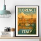 Florence Italy Travel Poster Featuring Ponte Vecchio Poster Wall Art Florence Italy Travel Poster Featuring Ponte Vecchio Poster Wall Art