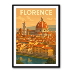 Florence Italy Travel Poster Wall Art