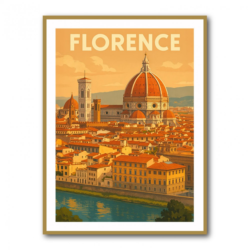 Florence Italy Travel Poster Wall Art