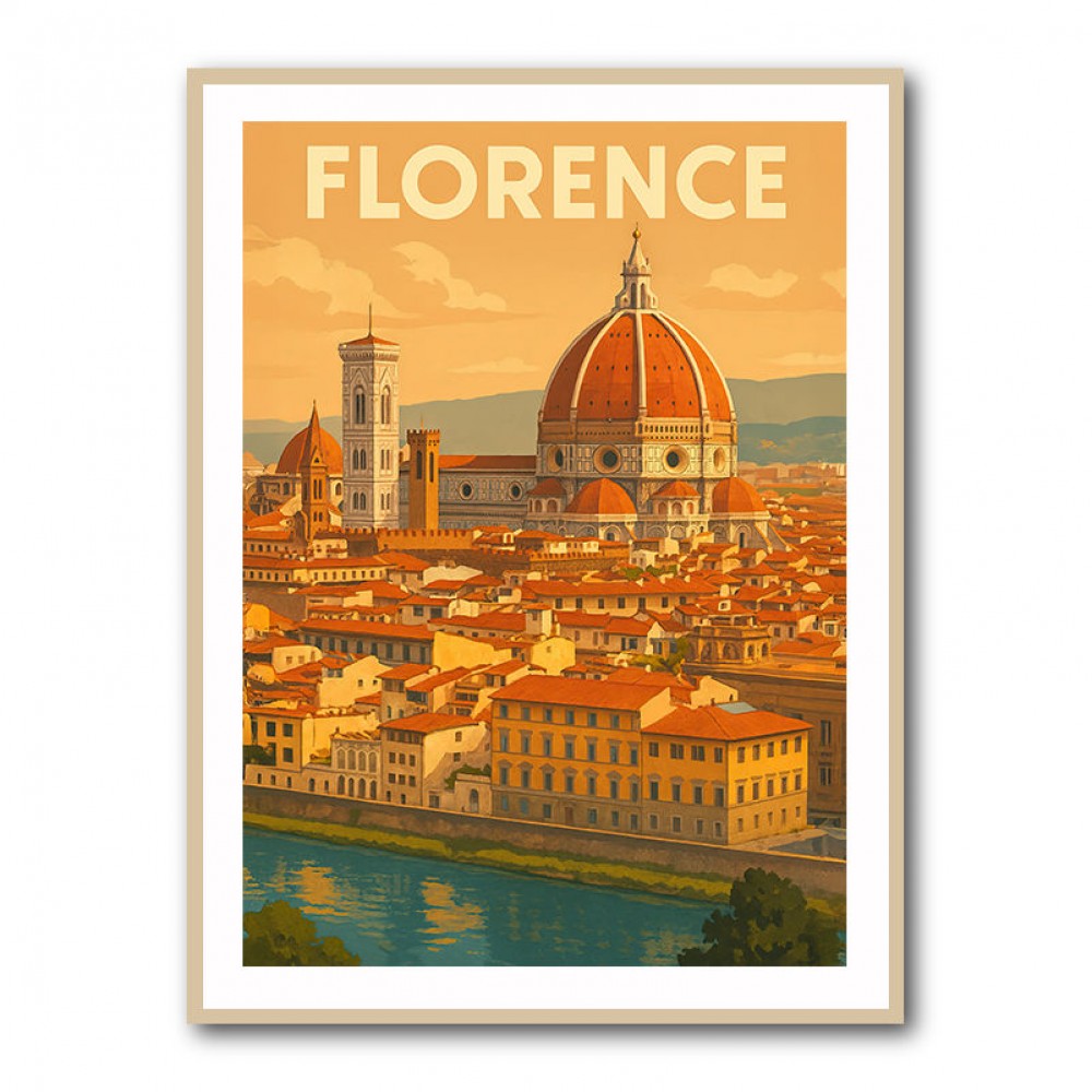Florence Italy Travel Poster Wall Art