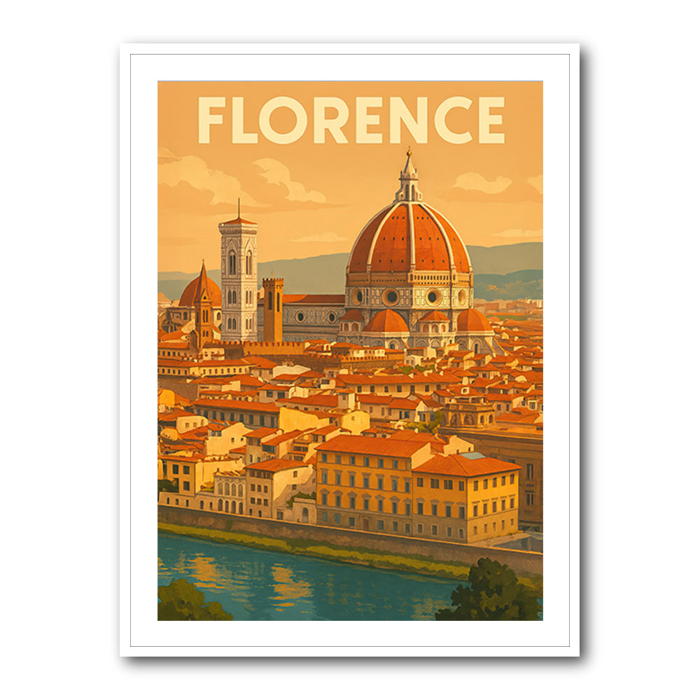 Florence Italy Travel Poster Wall Art
